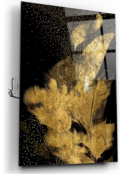 Gold Tüyler Cam Tablo