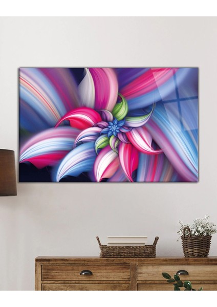 Renkli Fraktal Soyut Cam Tablo Ev ve Ofis Duvar Dekoru fiyatları