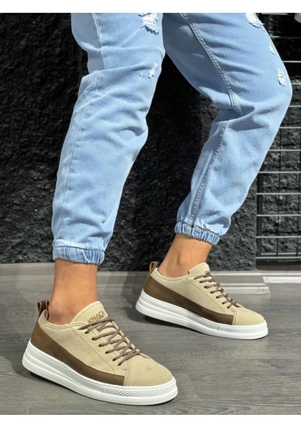 Bağcıklı Süet Ortopedik Taban Vizon Süet Erkek Günlük Sneaker Ayakkabı