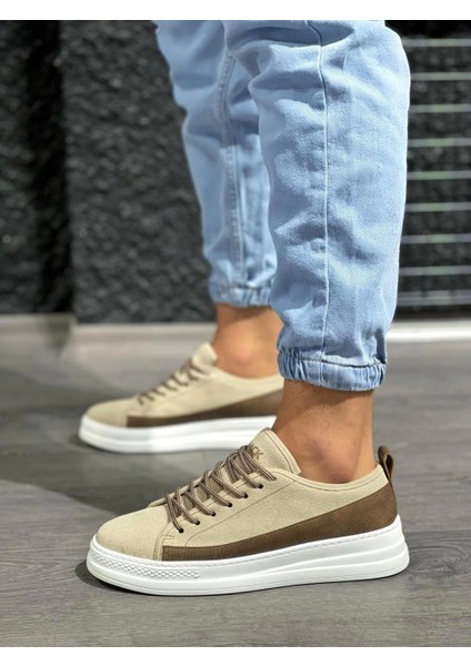 Bağcıklı Süet Ortopedik Taban Vizon Süet Erkek Günlük Sneaker Ayakkabı