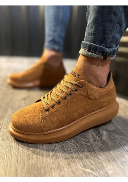 Bağcıklı Süet Ortopedik Yüksek Taban Taba Erkek Günlük Sneaker Ayakkabı modelleri