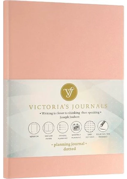 Victorias Journals Victoria's Journals Smyth 14 x 20 cm 100 gr 96 Yaprak Esnek Kapak Krem Noktalı Planlayıcı Defter 3550