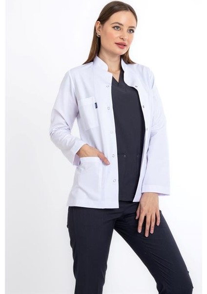 Kadın Hakim Yaka, Uzun Kol, Ceket Boy Beyaz Laboratuvar Önlüğü , Öğretmen Önlüğü , Doktor Önlüğü