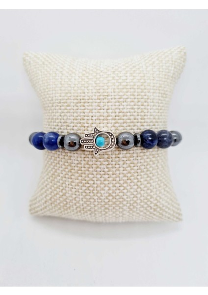 Sertifikalı Stres Doğaltaş Unisex Tılsım Bilekliği Kırmızı Akik Hematit Lapis Lazuli Doğal Taş Bileklik modelleri