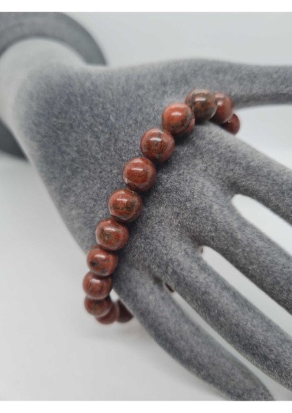 Sertifikalı Jasper Doğal Taş Bileklik 8mm