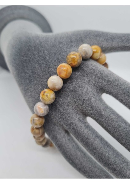 Sertifikalı Doğal Taş Jasper Bileklik 8mm