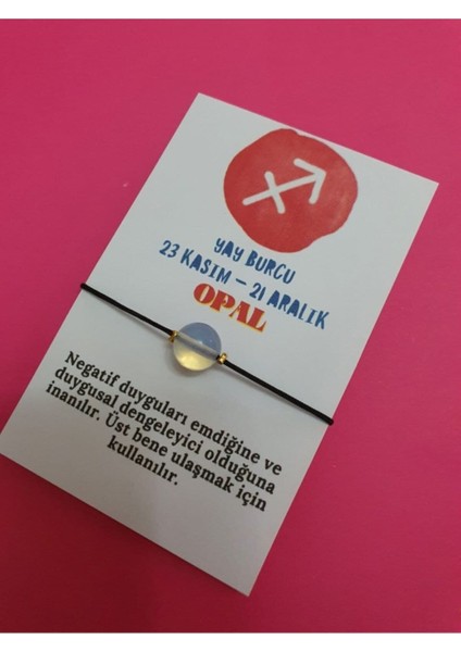 Sertifikalı Yay Burcu Opal Doğal Taş Ip Burç Bilekliği