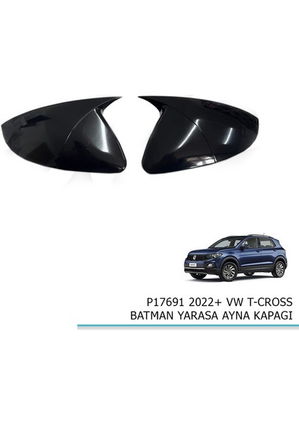 Pnd Vw T-Cross Batman Batman - Yarasa Ayna Kapağı (Piano Black) 2022+