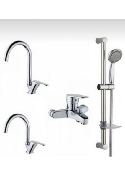 Mutfak Lavabo Banyo Alo Sürgülü Duş 4’lü Set