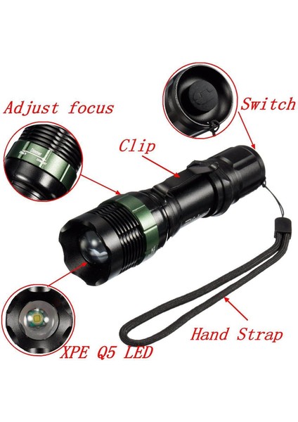 Elfeland Q5 LED 3.7V 3 Modlu 400 Lümen Su Geçirmez Yakınlaştırılabilir El Feneri (Yurt Dışından) fırsatları