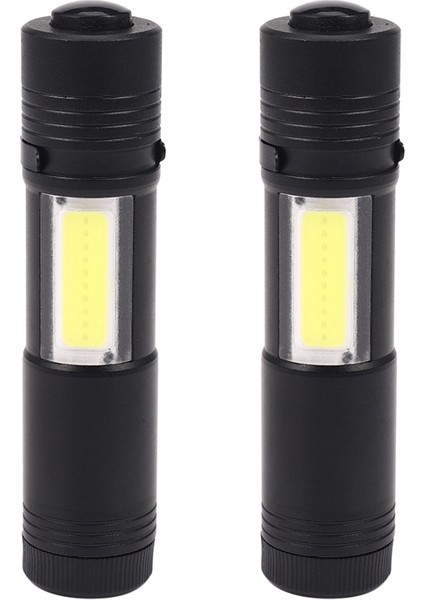 Hyqzltca 2x Mini Taşınabilir Q5 LED El Feneri Xpe ve Cob Çalışma Işığı Lanterna Ful Kalem Torch Lambası 4 Modu 14500 Veya Aa Kullanın (Yurt Dışından)
