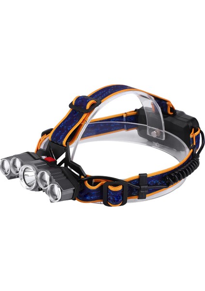 20000LM Açık Su Geçirmez Beş LED Kafa Lambası USB Şarj Balıkçılık Far (Yurt Dışından)