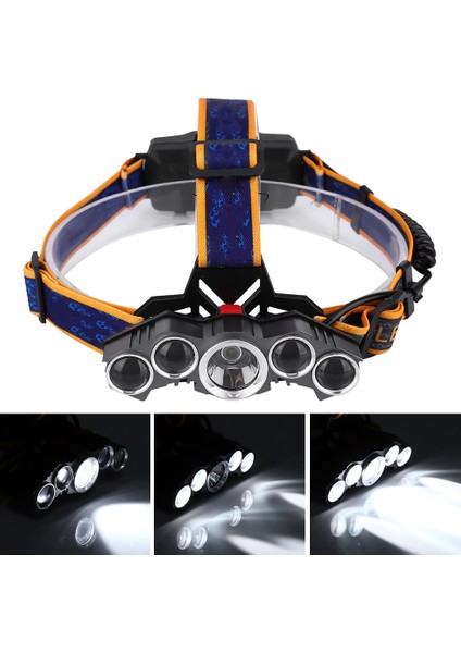 20000LM Açık Su Geçirmez Beş LED Kafa Lambası USB Şarj Balıkçılık Far (Yurt Dışından) indirimleri