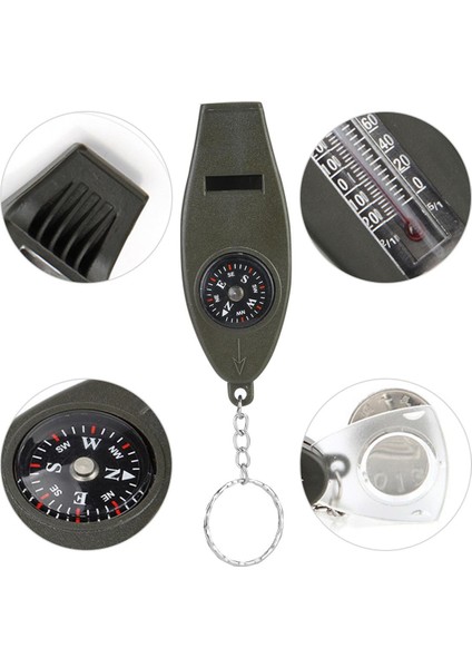 Tırmanma Için Utdoor Düdük Büyüteç Taşınabilir Yüksek Mukavemetli Termometre Abs Pusula (Yurt Dışından)