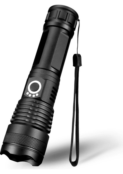 LED Dış Aydınlatma USB Şarj Alüminyum Alaşımlı Güçlü Işık El Feneri Eleskopik Odaklama El Feneri (Yurt Dışından) fırsatları