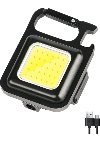 Cob El Feneri, 500 Lümen Parlak Şarj Edilebilir Anahtarlık Mini El Feneri 3 Işık Modu ile Balıkçılık, Kamp Için Şişe Açacağı (Yurt Dışından) fiyatları