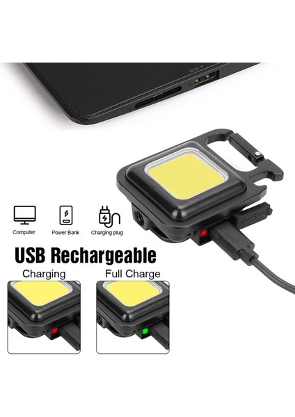 Cob El Feneri, 500 Lümen Parlak Şarj Edilebilir Anahtarlık Mini El Feneri 3 Işık Modu ile Balıkçılık, Kamp Için Şişe Açacağı (Yurt Dışından) indirimleri