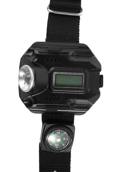 El Feneri ile Saat USB Şarj Edilebilir Kol Saati LED Lamba Pusula (Yurt Dışından) fırsatları