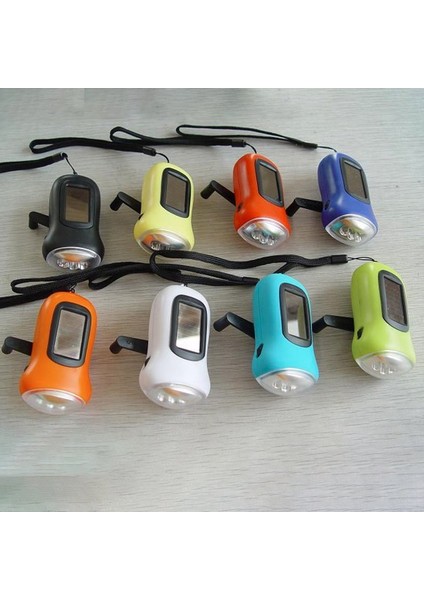 Ni Güneş Enerjili El Krank El Feneri Şarj Edilebilir LED Fener Işığı (Yurt Dışından) indirimleri