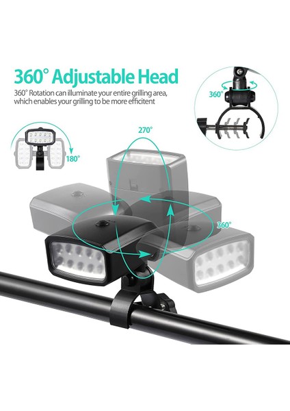 Açık Hava Izgara Işıkları, 10 Süper Parlak LED Işıklı Izgaraya Uygun (Yurt Dışından) fırsatları