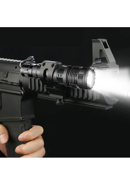 12LED LED El Feneri Zoom Orch USB Şarj Edilebilir Su Geçirmez El Feneri (Yurt Dışından)