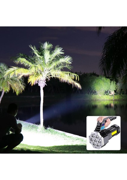 Taşınabilir Açık 7led Güçlü Işık El Feneri Cob Yan Işık USB Şarj El Feneri Kamp Gece Aydınlatma (Yurt Dışından)