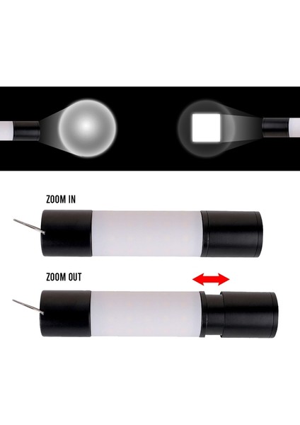 LED Işık Taşınabilir El Feneri 6 Modu Odak Torch Taşınabilir Strobe Lamba Fener USB Şarj Torch Fener Kamp Için Siyah (Yurt Dışından)