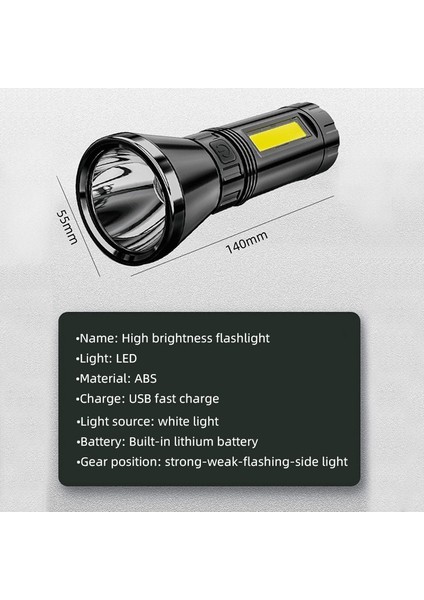 Mini Şarj Edilebilir LED El Feneri Sb Şarj Edilebilir Su Geçirmez Lamba Ultra Parlak Cob Kampla Çalışma (Yurt Dışından) modelleri