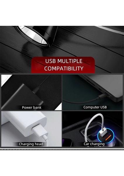 Mini Şarj Edilebilir LED El Feneri Sb Şarj Edilebilir Su Geçirmez Lamba Ultra Parlak Cob Kampla Çalışma (Yurt Dışından) indirimleri