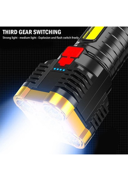 USB Şarj Edilebilir Süper Parlak Projektör Su Geçirmez Dış Mekan El Feneri Güç Ekranlı Acil Durum Işığı (Yurt Dışından) indirimleri