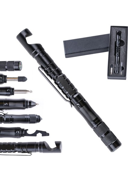 Taktik Kalem El Kamp Yürüyüş Pusula Cam Kırıcı Çok Aletler (Yurt Dışından)