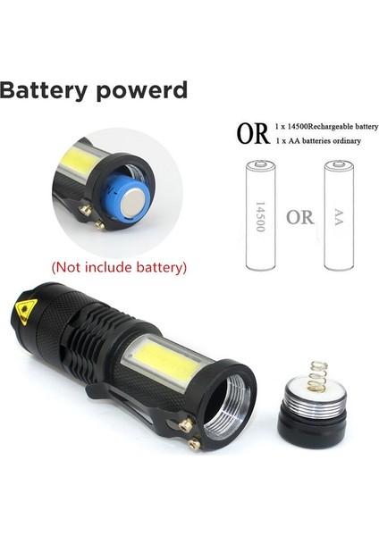 LED El Feneri Taşınabilir Q5 + Torch Mini Ayarlanabilir Zoom Odak Flaş Işığı Su Geçirmez Penlight Aydınlatma Fener Kamp Lambası (Yurt Dışından) fırsatları