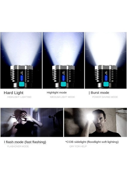 Dört Çekirdekli Parlak LED El Feneri Güçlü Işık Şarj Edilebilir Süper Parlak (Yurt Dışından) fırsatları