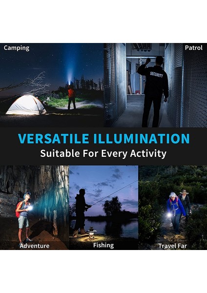 El Fenerleri, 2000 Yüksek Lümenli Ful P50 El Feneri Yakınlaştırılabilir, Ömür Boyu (Yurt Dışından) indirimleri