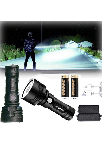 LED El Feneri Taktik Torch USB Linterna Su Geçirmez Lamba Ultra Parlak (Yurt Dışından) fırsatları