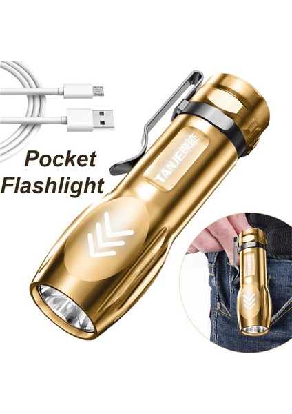 Taşınabilir Mini El Feneri USB Şarj Edilebilir LED El Feneri Dış Mekan Iç Mekan Için Dahili 400MAH Pil (Yurt Dışından) fiyatları