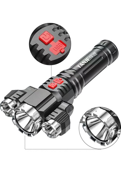 Süper Güçlü LED El Feneri 800MAH USB Şarj Edilebilir Su Geçirmez Lamba 800MAH Çalışma Işığı Projektör (Yurt Dışından) modelleri