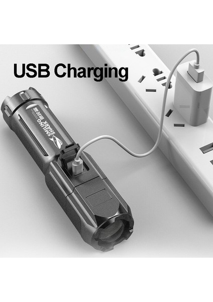 Çok Fonksiyonlu Parlak LED El Feneri Pil Gücü Şarj Edilebilir Güçlü Odaklama Işığı Flaş Işığı Yakınlaştırma Xenon Forces Torch (Yurt Dışından) fırsatları