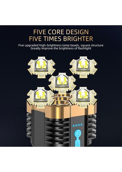 Çekirdekli Süper Parlak El Feneri Şarj Edilebilir Dış Mekan Çok Fonksiyonlu LED Çalışma Işığı Ekranı Cob Işığı (Yurt Dışından) modelleri