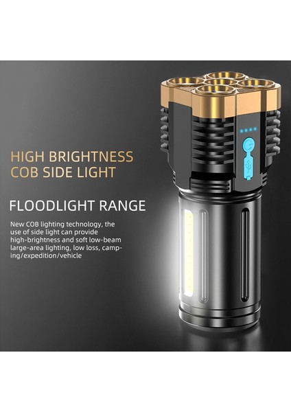 Çekirdekli Süper Parlak El Feneri Şarj Edilebilir Dış Mekan Çok Fonksiyonlu LED Çalışma Işığı Ekranı Cob Işığı (Yurt Dışından) fırsatları