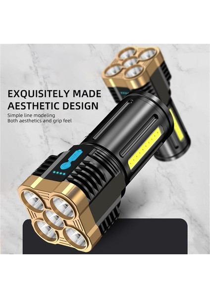 Çekirdekli Süper Parlak El Feneri Şarj Edilebilir Dış Mekan Çok Fonksiyonlu LED Çalışma Işığı Ekranı Cob Işığı (Yurt Dışından) indirimleri