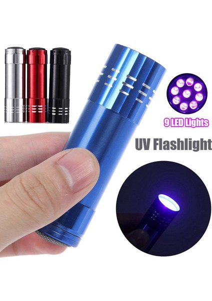 Mini El Feneri 9 LED Cips Işıkları Uv Lamba Ultra Menekşe Blacklight Işık Manikür Aracı Tırnak Jel Kurutucu Için (Yurt Dışından) fiyatları