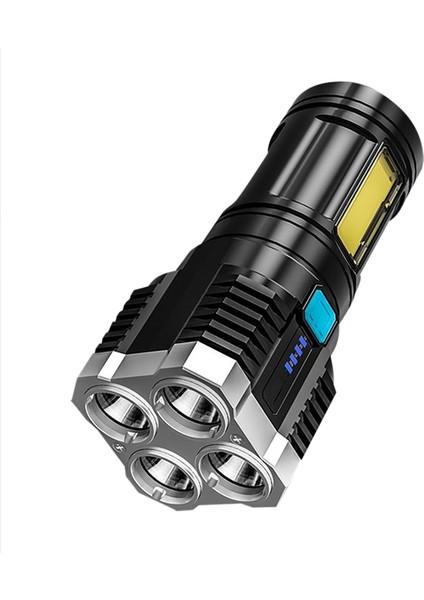 Açık Havada Balıkçılık Için Süper Parlak Şarj Edilebilir 4 Çekirdekli El Feneri (Yurt Dışından)