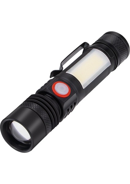 Twexqny LED El Feneri Su Geçirmez El Feneri Manyetik Torch Zoom T6 + Cob El Feneri Klipsli Taşınabilir El Işığı 18650 (Yurt Dışından)