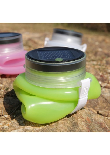 Güneş Paneli Veya USB Kablosu ile Şarj Edilebilir LED Silikon Fener (Yurt Dışından) indirimleri