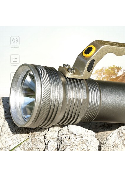 Şarj Edilebilir Alüminyum Alaşımlı El Feneri Taşınabilir Projektör Ev Açık Su Geçirmez Süper Parlak LED Projektör Abd Plug (Yurt Dışından) fırsatları