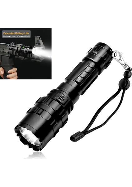 Güçlü Işık El Feneri USB Şarj Ev Taşınabilir Açık Hava Acil Durum Küçük El Feneri Kamp, Dış Mekan (Yurt Dışından)