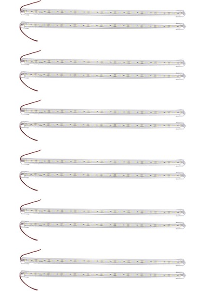 12 Adet Alüminyum Alaşımlı Sert LED Şerit Çubuk Işık Su Geçirmez 12V 50CM Beyaz (Yurt Dışından) fırsatları