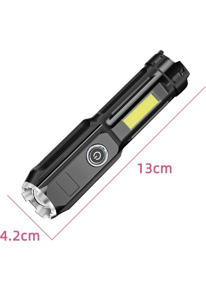 LED El Fenerleri USB Şarj Edilebilir Taşınabilir Mini Cob Torch Açık Kamp Işık Su Geçirmez Çalışma Işığı Flaş Işığı (Yurt Dışından) modelleri