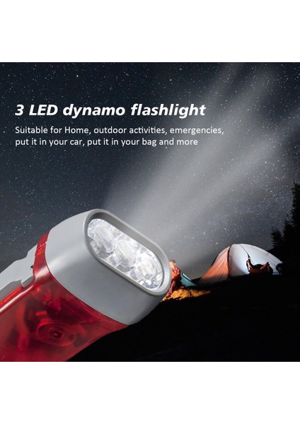 Ma 3 LED Dinamo Kurmalı El Feneri Torch Işığı El Basın Krank Nr Kamp-Kırmızı (Yurt Dışından) modelleri